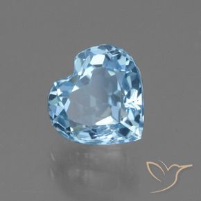 Topázio Azul Suíço Natural 3.28ct, Coração, VVS-VS