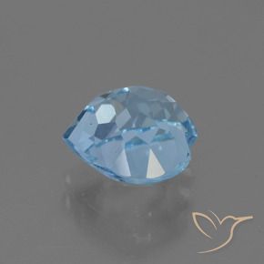 Topázio Azul Suíço Natural 3.28ct, Coração, VVS-VS
