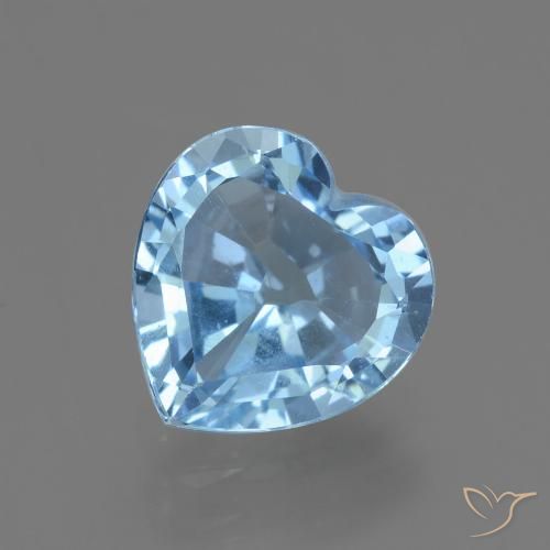 2.88ct Natural Céu azul Topázio, Coração, VVS