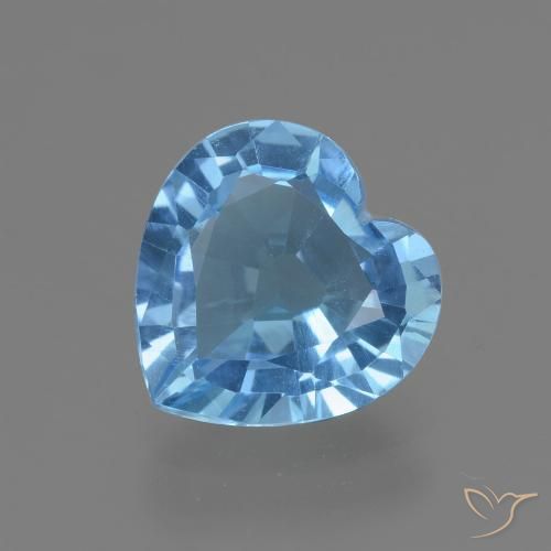 2.63ct Natural Azul Suíço Topázio, Coração, VVS