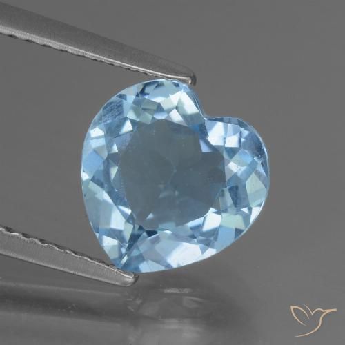 2.70ct Natural Azul Suíço Topázio, Coração, VVS-VS