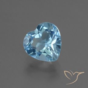 Topázio Azul Suíço Natural 3.14ct, Coração, VVS