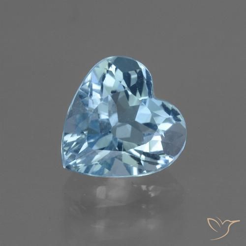 3.15ct Natural Céu azul Topázio, Coração, VVS-VS