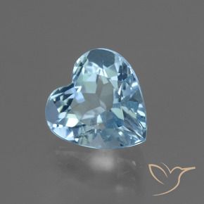 Topázio Céu azul Natural 3.15ct, Coração, VVS-VS