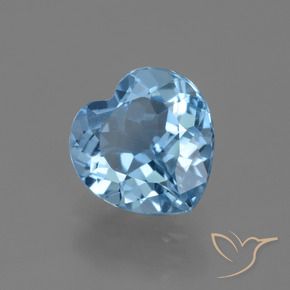 Topázio Azul Suíço Natural 3.03ct, Coração, VVS