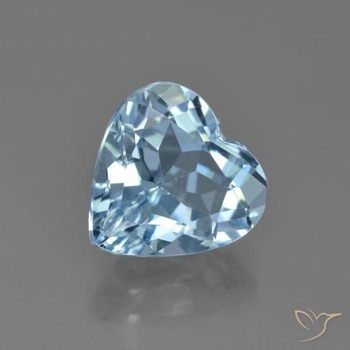 4.04ct Natural Céu azul Topázio, Coração, VS