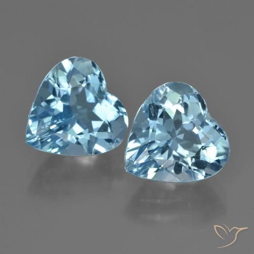 8.65ctw Natural Azul Suíço Topázio, Coração, VVS-VS