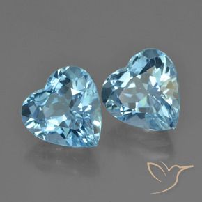 Pedras preciosas de Topázio Azul Suíço natural de 8.65 ct, Coração, VVS-VS