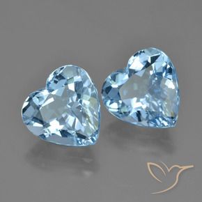 Pedras preciosas de Topázio Céu azul natural de 8.64 ct, Coração, VS