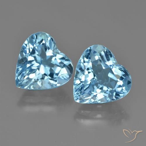 8.42ctw Natural Azul Suíço Topázio, Coração, VVS