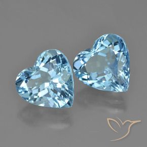 Pedras preciosas de Topázio Azul Suíço natural de 8.42 ct, Coração, VVS