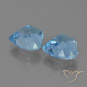 Pedras preciosas de Topázio Azul Suíço natural de 8.42 ct, Coração, VVS