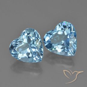 Pedras preciosas de Topázio Azul Suíço natural de 8.43 ct, Coração, VVS-VS