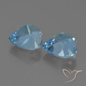Pedras preciosas de Topázio Azul Suíço natural de 8.43 ct, Coração, VVS-VS