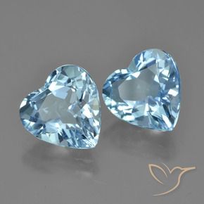 Pedras preciosas de Topázio Azul Suíço natural de 8.34 ct, Coração, VVS-VS