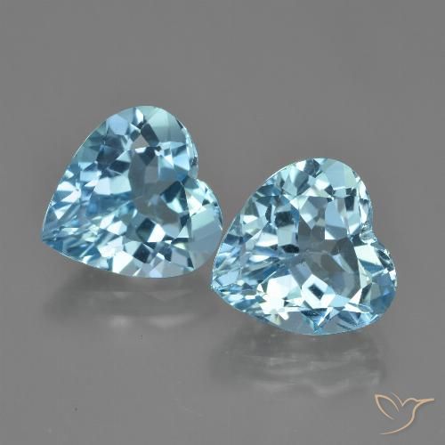 8.36ctw Natural Azul Suíço Topázio, Coração, VVS-VS