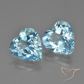 Pedras preciosas de Topázio Azul Suíço natural de 8.36 ct, Coração, VVS-VS