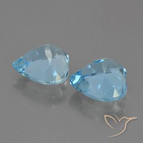 Pedras preciosas de Topázio Azul Suíço natural de 8.36 ct, Coração, VVS-VS