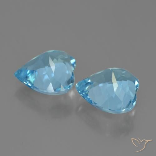 Pedras preciosas de Topázio Azul Suíço natural de 7.89 ct, Coração, VVS