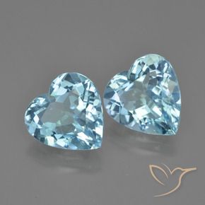 Pedras preciosas de Topázio Céu azul natural de 7.42 ct, Coração, VS