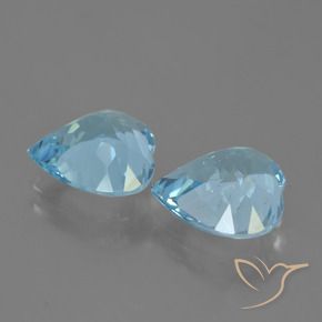 Pedras preciosas de Topázio Céu azul natural de 7.42 ct, Coração, VS