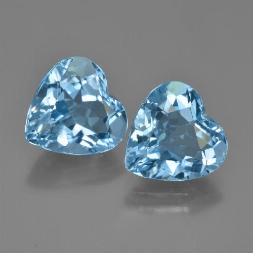 Pedras preciosas de topázio azul natural de 8,08 ct, formato de coração, VVS-VS