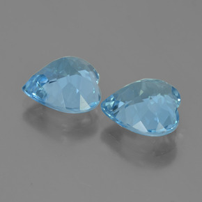 Pedras preciosas de topázio azul natural de 8,08 ct, formato de coração, VVS-VS