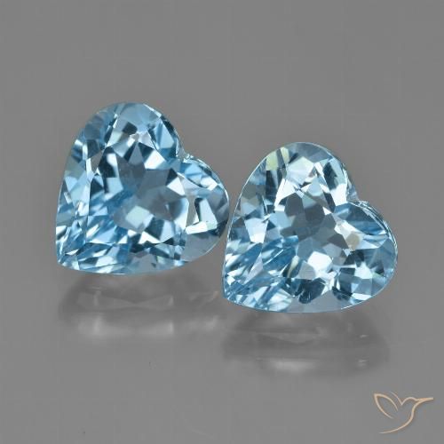 8.48ctw Natural Azul Suíço Topázio, Coração, VVS