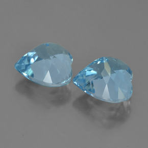 Pedras preciosas de topázio azul natural de 8,80 ct, formato de coração, VVS-VS