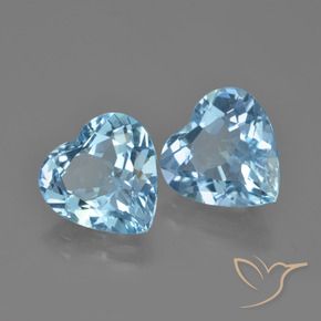 Pedras preciosas de Topázio Céu azul natural de 7.41 ct, Coração, VVS
