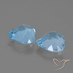 Pedras preciosas de Topázio Céu azul natural de 7.41 ct, Coração, VVS