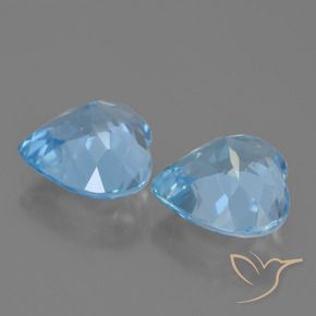 Pedras preciosas de topázio azul natural de 8,61 ct, formato de coração, VVS