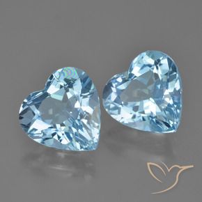 Pedras preciosas de Topázio Azul Suíço natural de 8.34 ct, Coração, VVS-VS