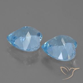 Pedras preciosas de Topázio Azul Suíço natural de 8.34 ct, Coração, VVS-VS