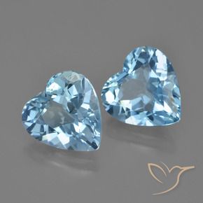 Pedras preciosas de Topázio Céu azul natural de 7.83 ct, Coração, VVS-VS