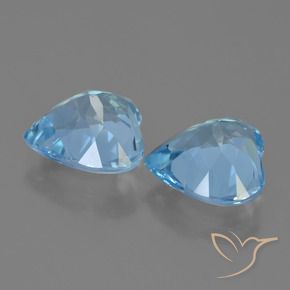 Pedras preciosas de Topázio Céu azul natural de 7.83 ct, Coração, VVS-VS