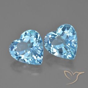 Pedras preciosas de Topázio Céu azul natural de 8.45 ct, Coração, VVS