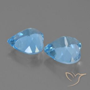 Pedras preciosas de Topázio Céu azul natural de 8.45 ct, Coração, VVS