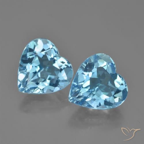 8.42ctw Natural Azul Suíço Topázio, Coração, VVS