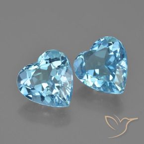Pedras preciosas de Topázio Azul Suíço natural de 8.42 ct, Coração, VVS