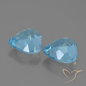 Pedras preciosas de Topázio Azul Suíço natural de 8.42 ct, Coração, VVS
