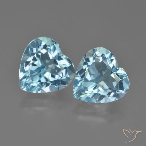 8.81ctw Natural Céu azul Topázio, Coração, VVS-VS
