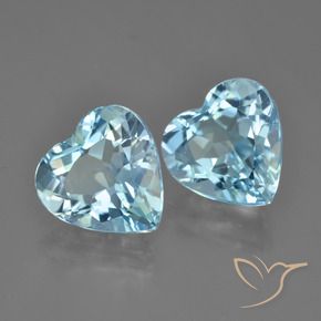 Pedras preciosas de Topázio Céu azul natural de 8.03 ct, Coração, VVS