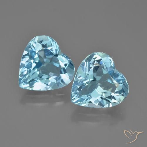 7.65ctw Natural Céu azul Topázio, Coração, VVS-VS