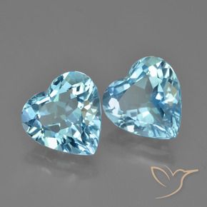 Pedras preciosas de Topázio Céu azul natural de 7.65 ct, Coração, VVS-VS