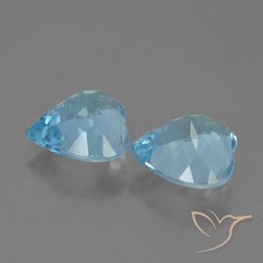 Pedras preciosas de Topázio Céu azul natural de 7.65 ct, Coração, VVS-VS
