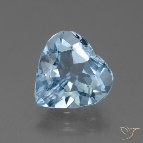 3.48ct Natural Azul Suíço Topázio, Coração, VVS