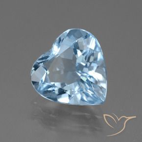 Topázio Azul Suíço Natural 3.48ct, Coração, VVS
