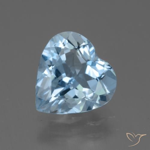 3.49ct Natural Céu azul Topázio, Coração, VVS