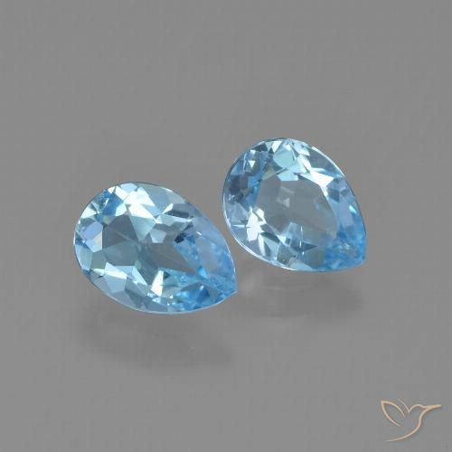 1.63ctw Natural Céu azul Topázio, Formato de pêra, VVS